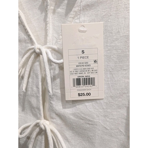 Womens Linen Tie Front Vest Tank Top Small Boho Festival Coastal Sleeveless - Picture 3 of 14